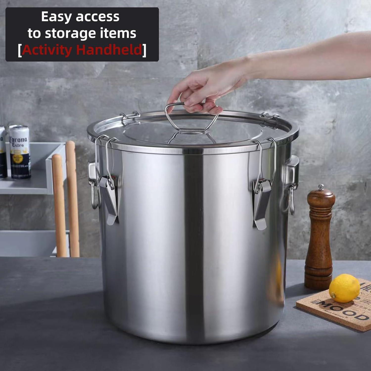 Contenedor hermético de acero inoxidable 12L Verdeho con tapa