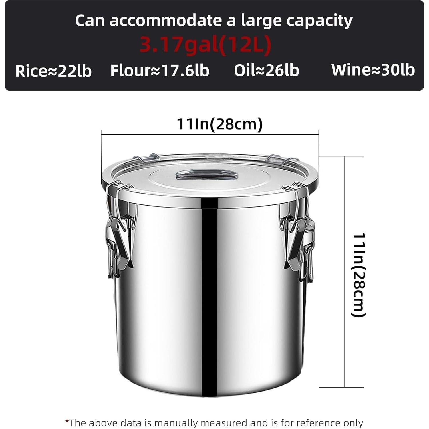 Contenedor hermético de acero inoxidable 12L Verdeho con tapa