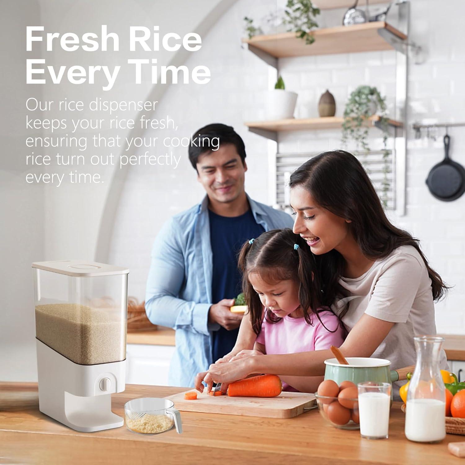 Contenedor de arroz hermético LIVLAB 10L con taza medidora