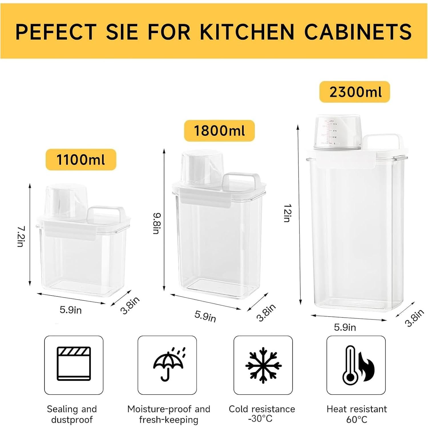 Contenedor de Cereal y Dispensador SZRUNZHU 1.1L y 2.3L