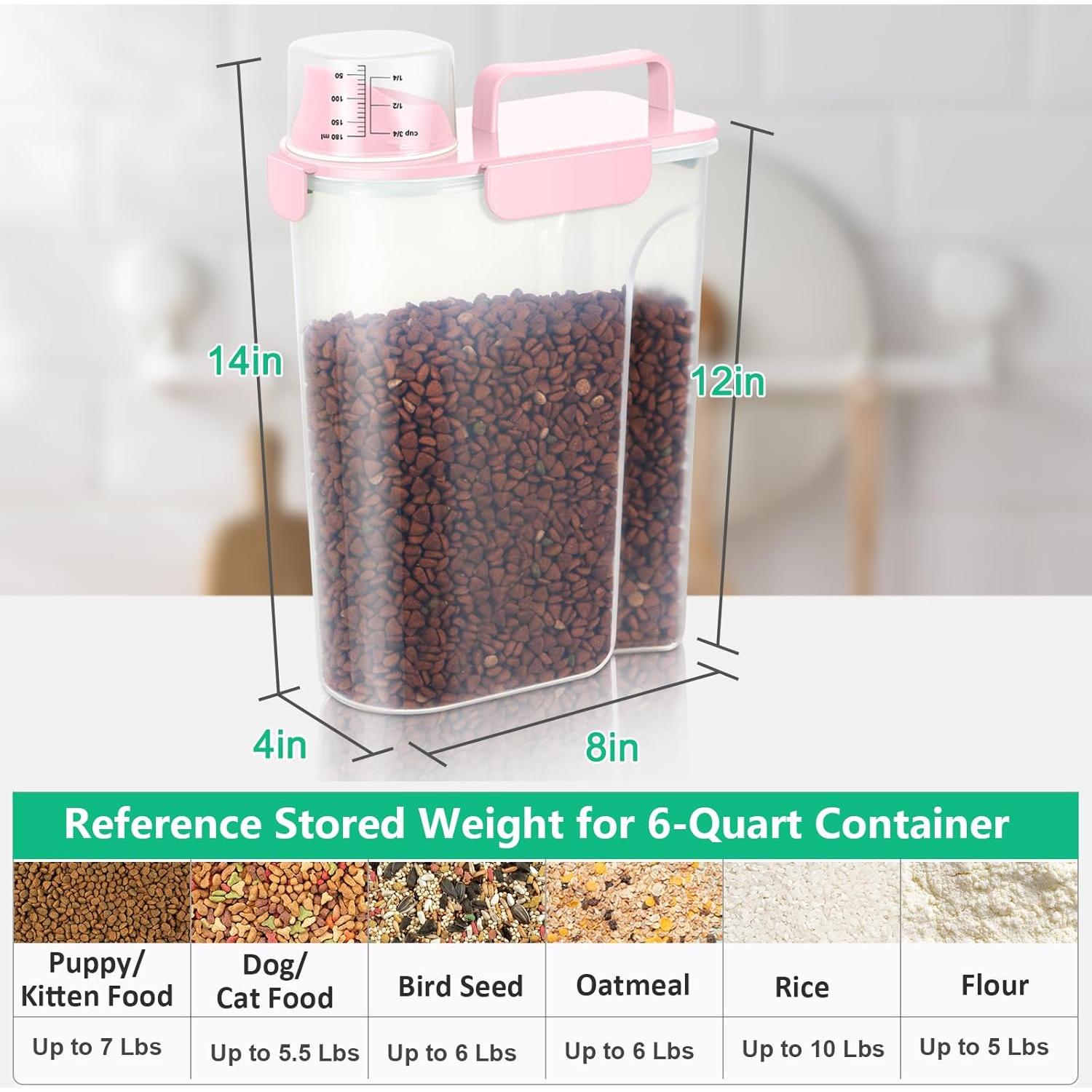 Contenedor de Comida para Mascotas TBMax 6Qt Rosa 5.68L Hermético