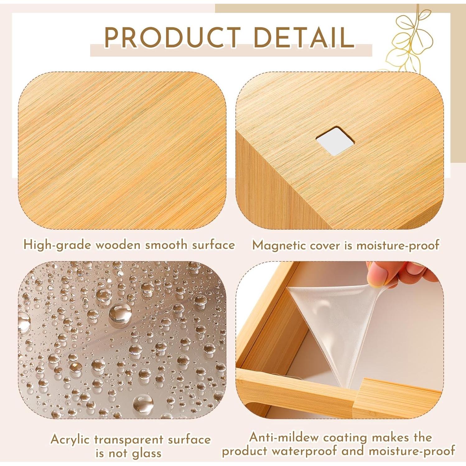 Dispensador de Cereal de Bambú 2 Pcs 2.2 L con Tazas Medidoras