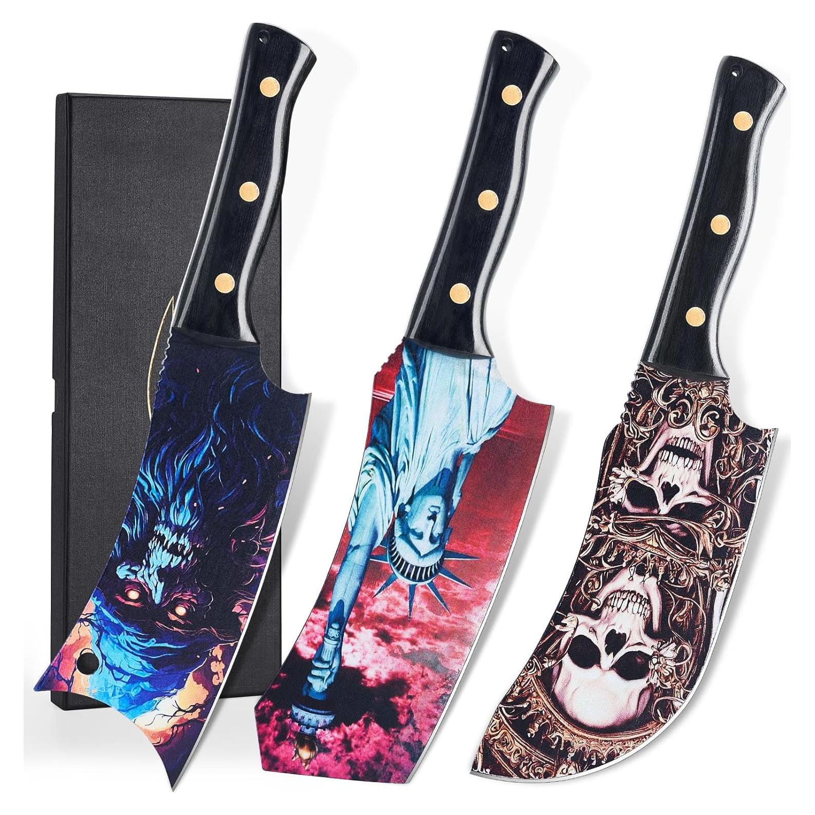 Juego de cuchillos de carnicero Topfeel 3 piezas acero inoxidable