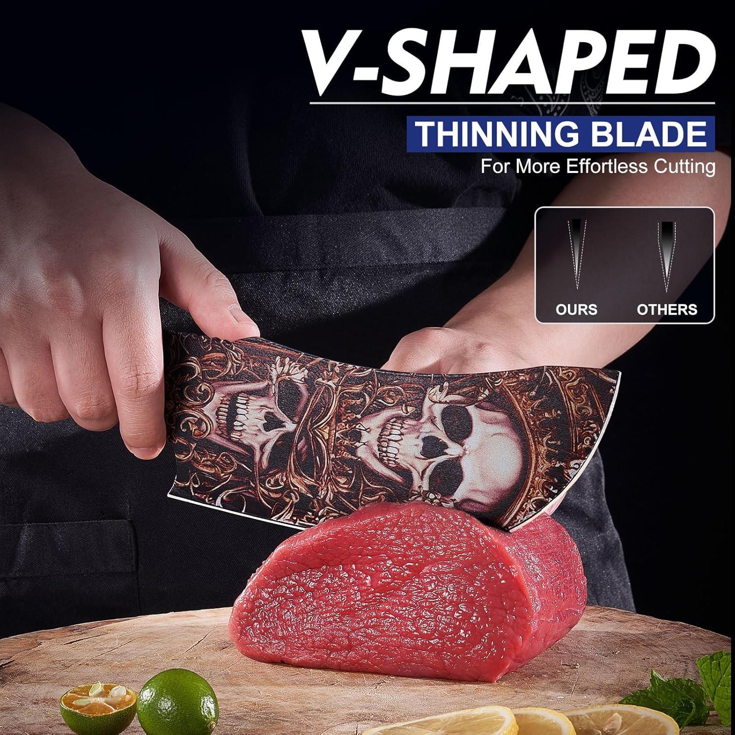 Juego de cuchillos de carnicero Topfeel 3 piezas acero inoxidable