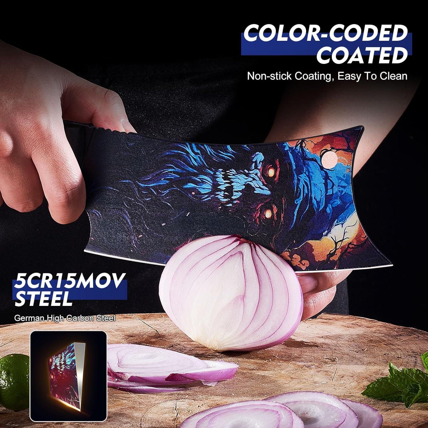 Juego de cuchillos de carnicero Topfeel 3 piezas acero inoxidable