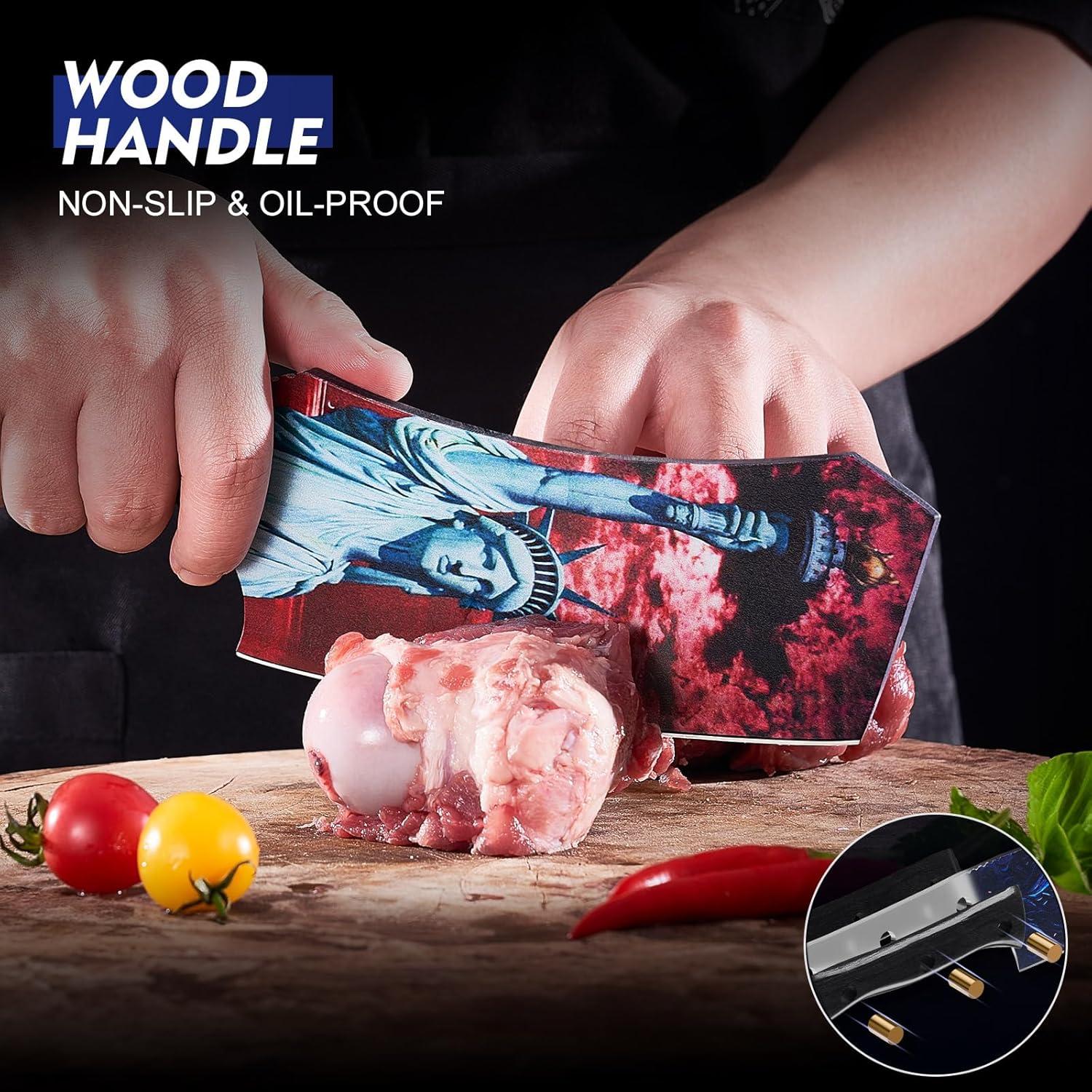 Juego de cuchillos de carnicero Topfeel 3 piezas acero inoxidable