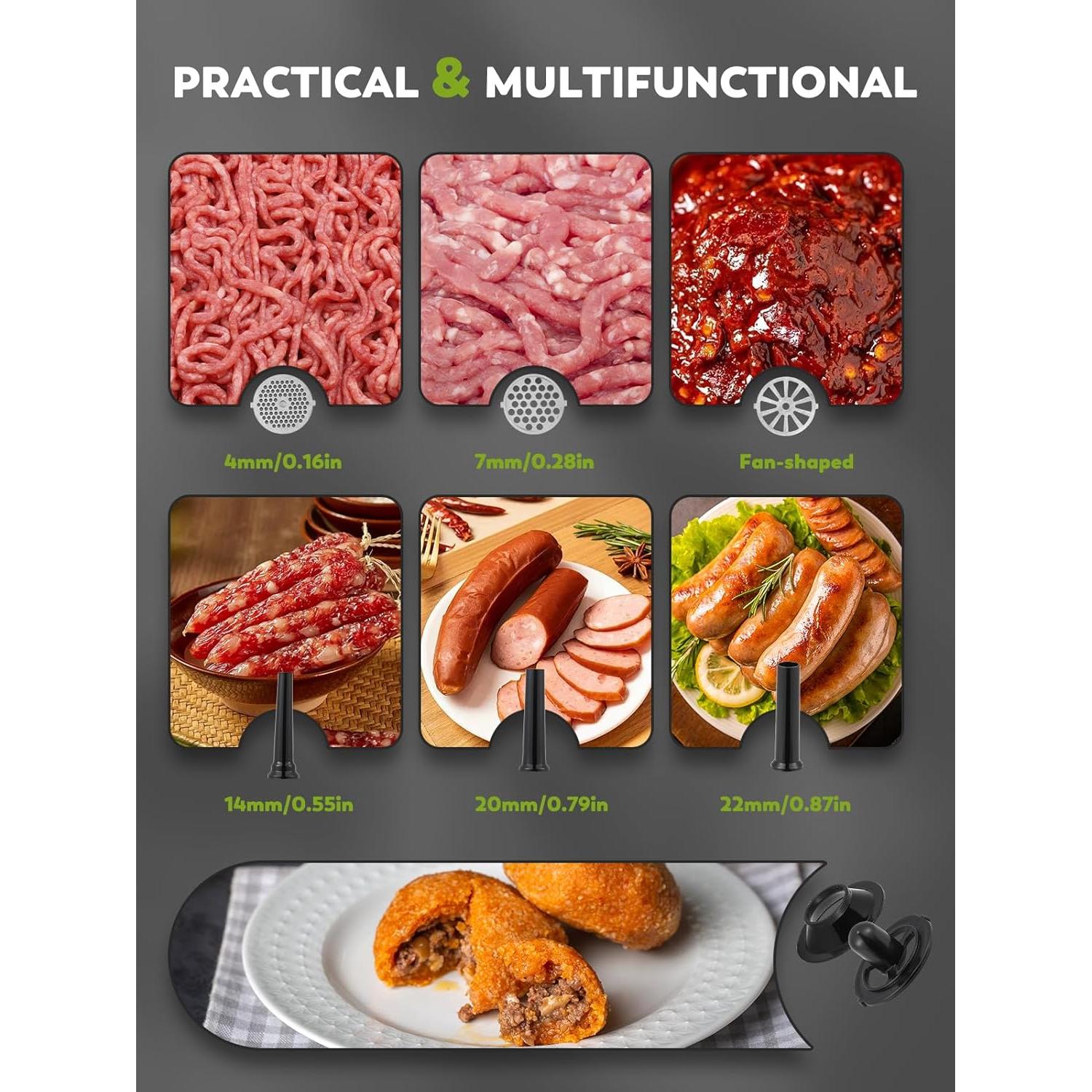 Picadora de Carne Eléctrica Flyseago 3200W Multifuncional