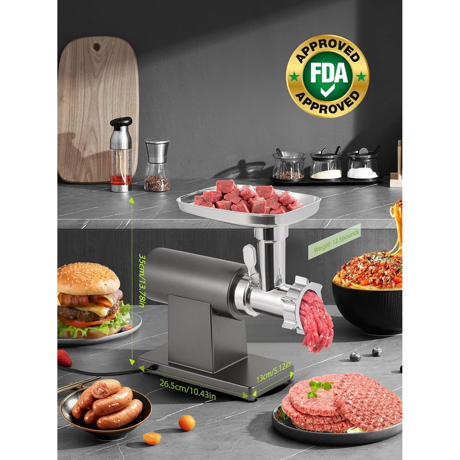 Picadora de Carne Eléctrica Flyseago 3200W Multifuncional