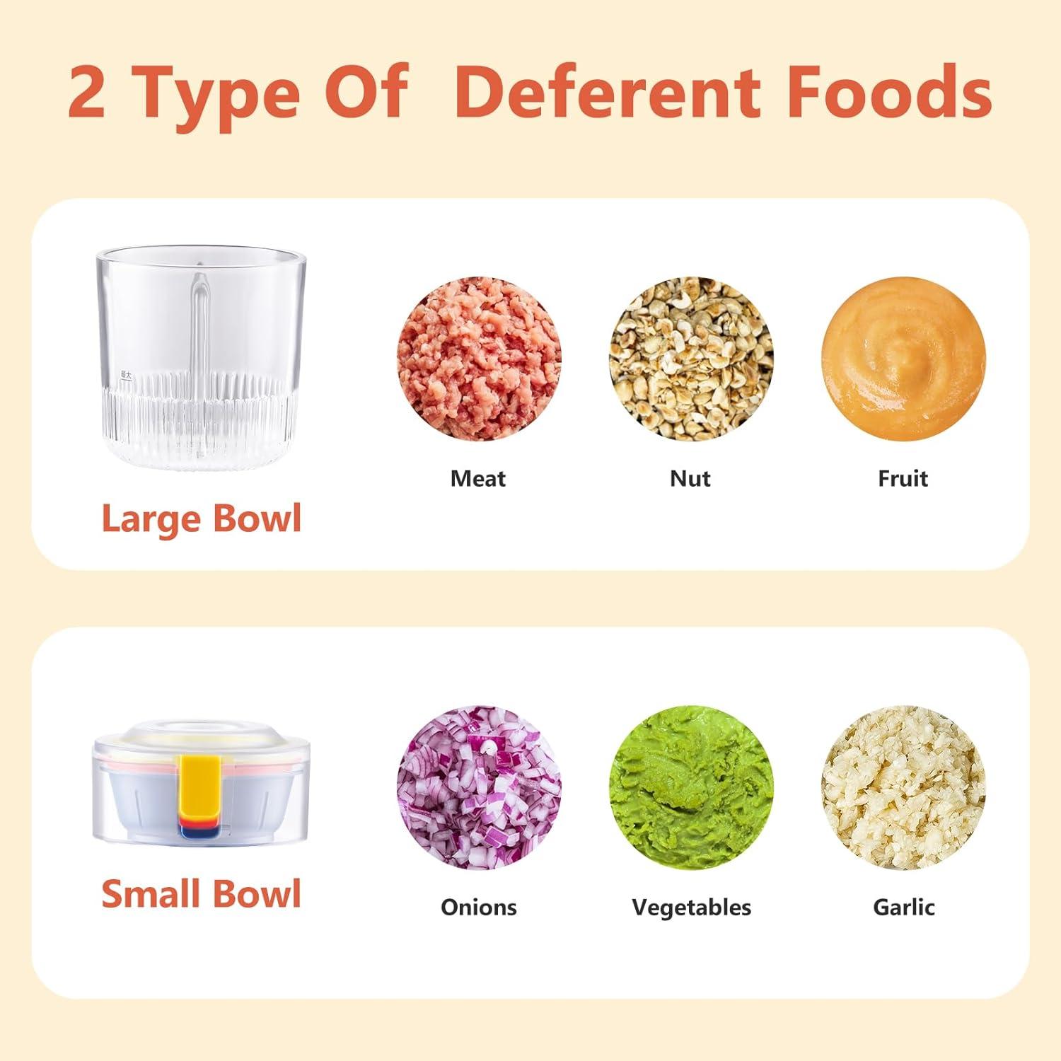 Procesador de Alimentos Portátil Kawu 500ml, Picadora Eléctrica USB