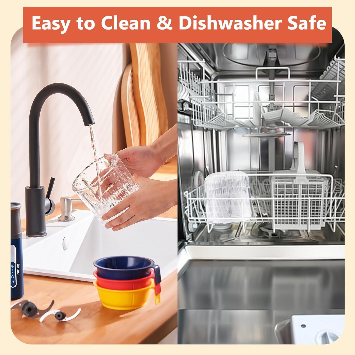 Procesador de Alimentos Portátil Kawu 500ml, Picadora Eléctrica USB