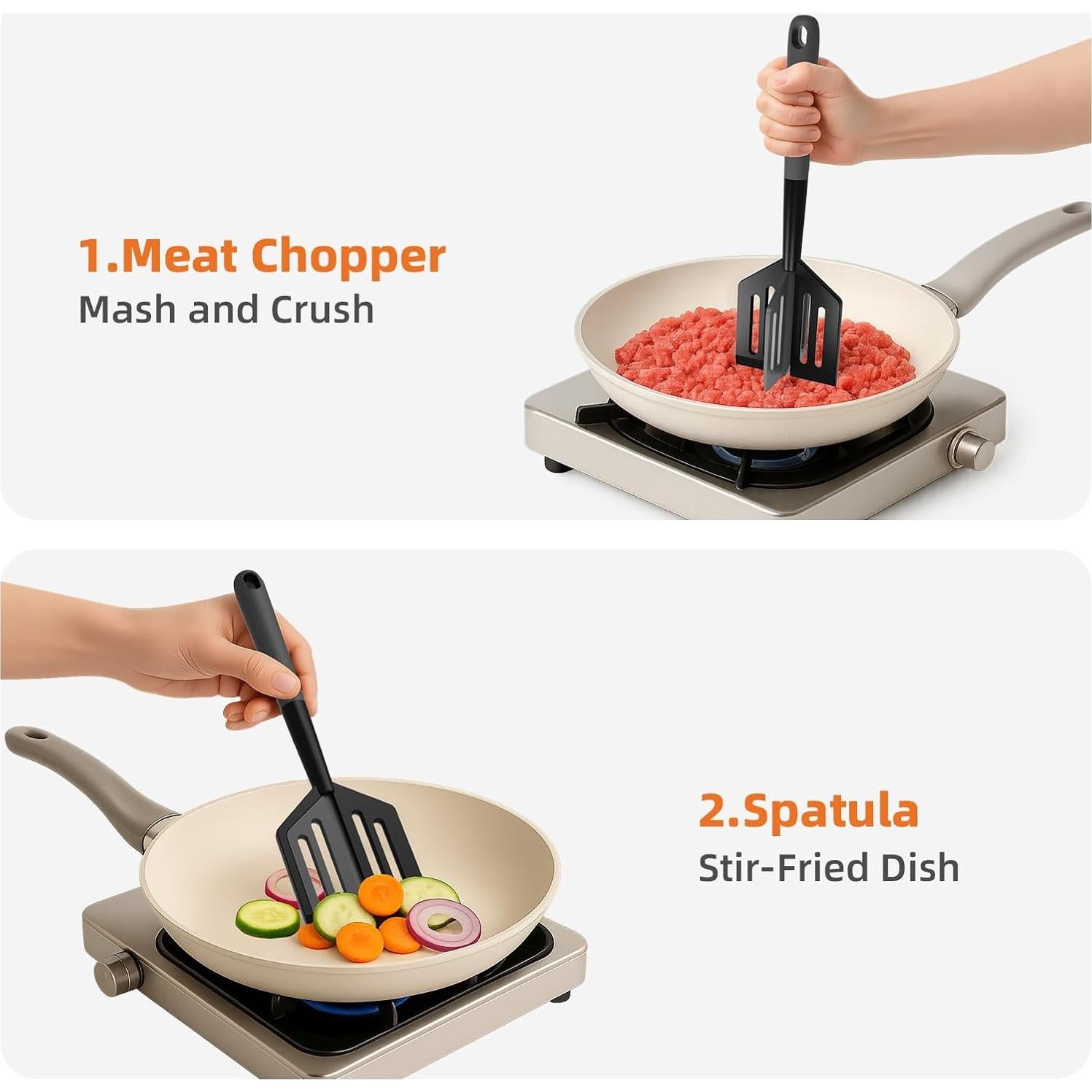 Picador de Carne 2 en 1 Mage Crab - Antiadherente y Resistente al Calor