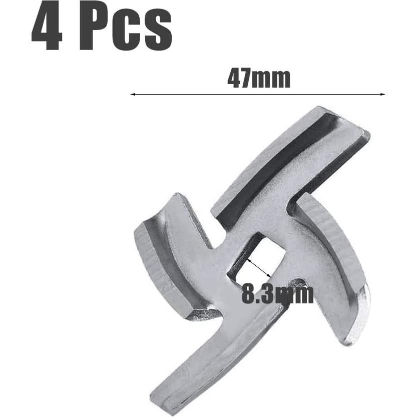 4 Piezas Cuchillas de Repuesto para Picadora de Carne Acero Inoxidable