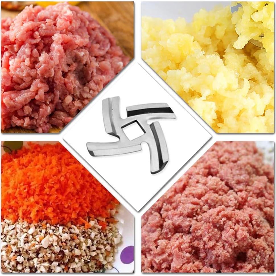 4 Piezas Cuchillas de Repuesto para Picadora de Carne Acero Inoxidable