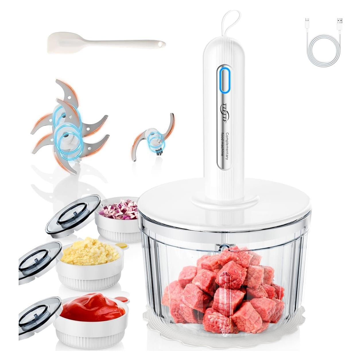 Procesador de Alimentos TTFTTF 8 Tazas 3 Cuchillas Blanco