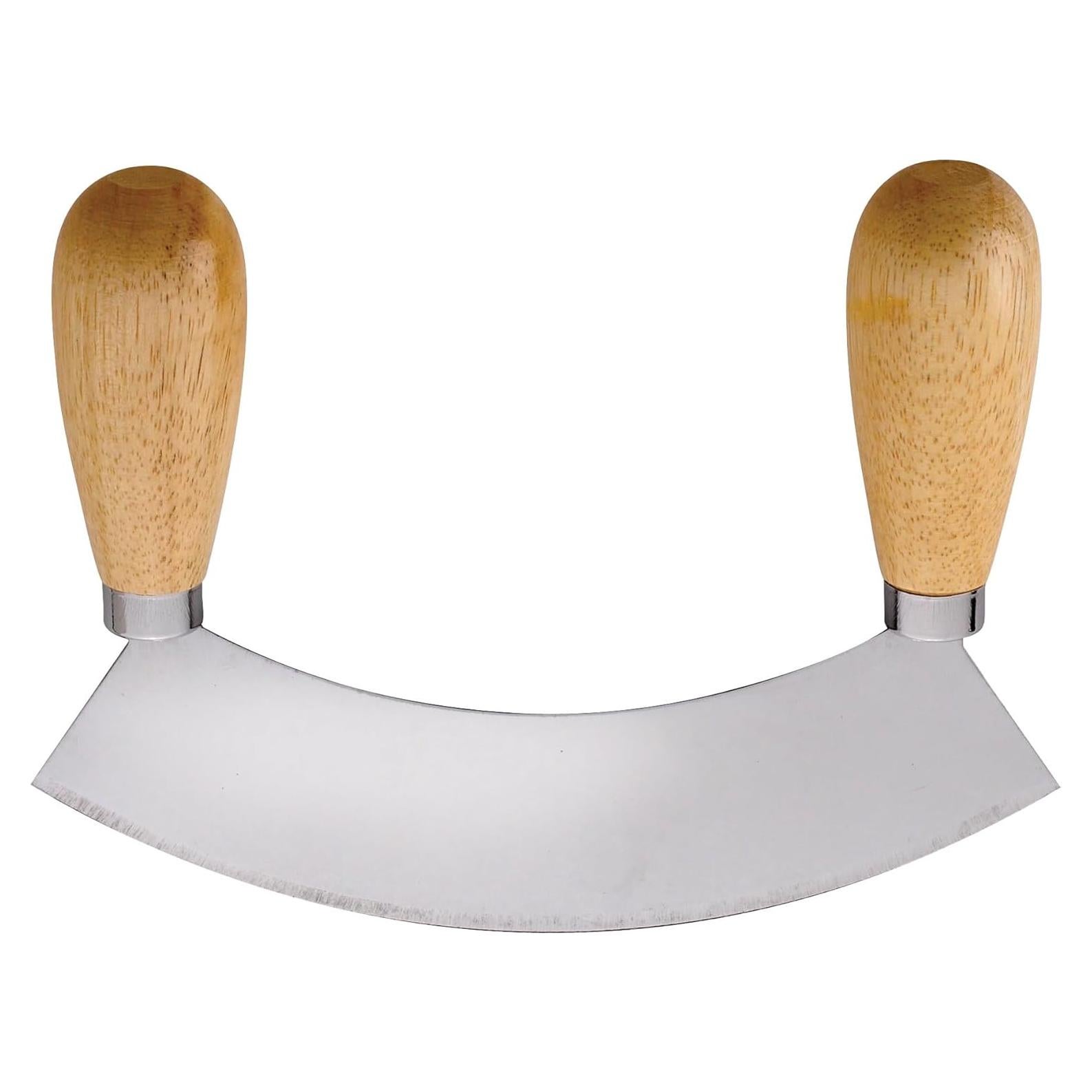 Cortador Mezzaluna HIC Kitchen Doble Mango Acero Inoxidable 17.46cm
