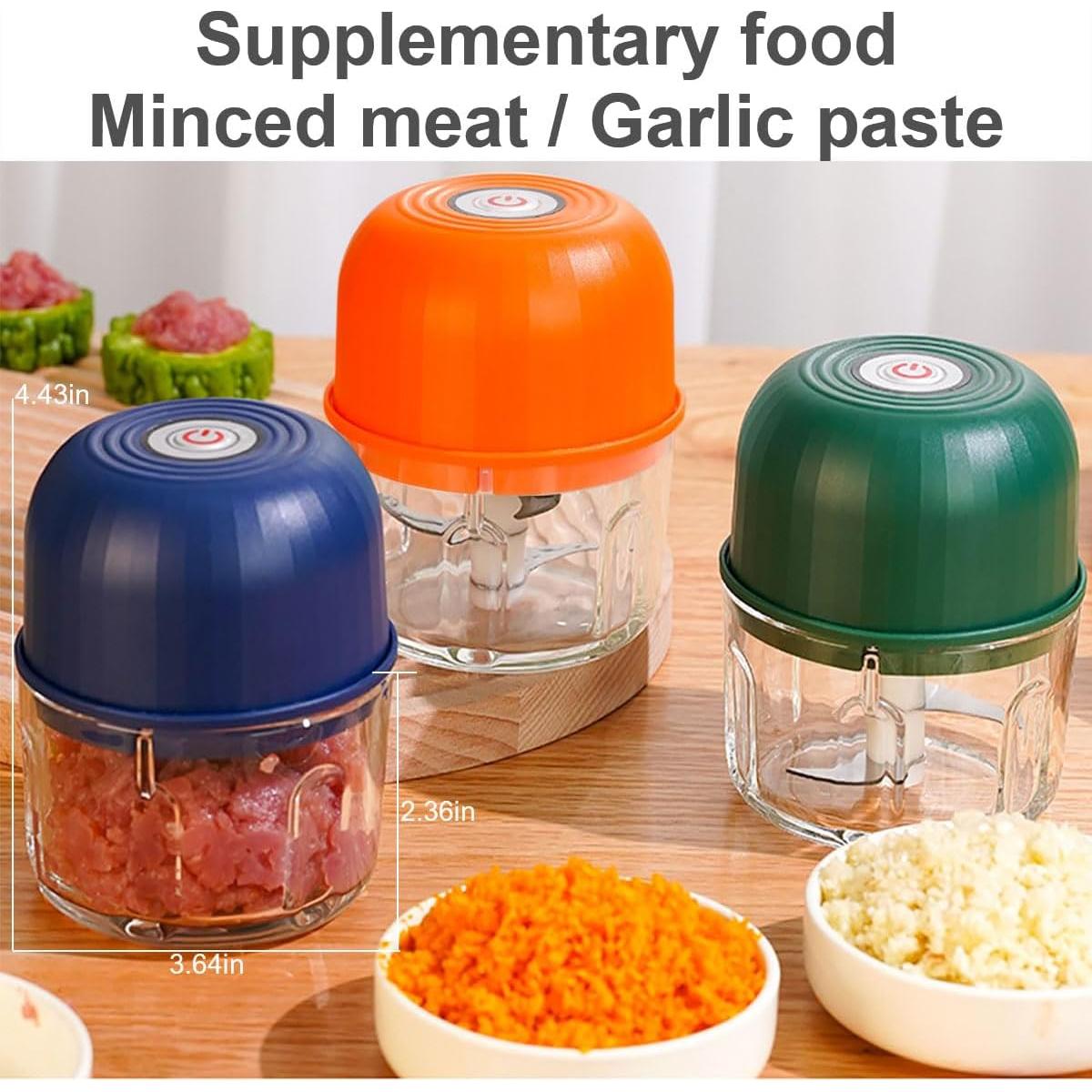 Picadora de Carne Eléctrica YIYIMIMO 260ml USB 40W Silenciosa