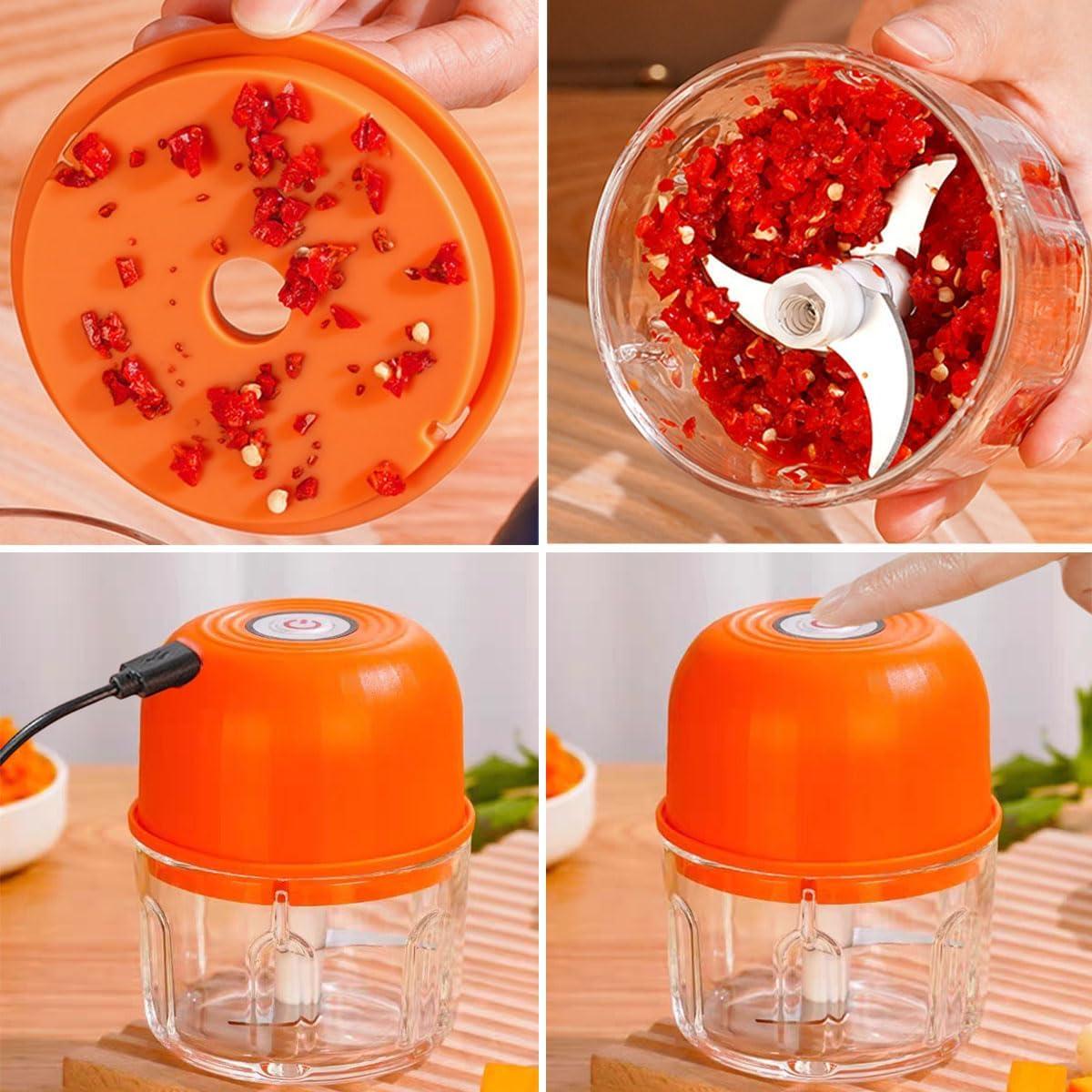 Picadora de Carne Eléctrica YIYIMIMO 260ml USB 40W Silenciosa