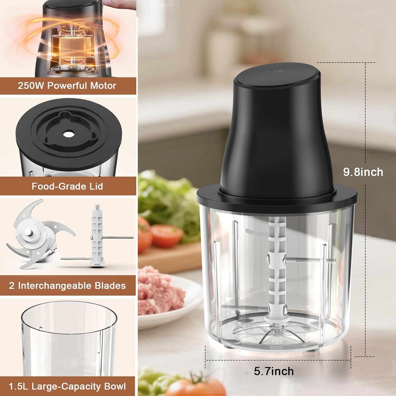 Desmenuzador de Pollo Eléctrico BlueFire 250W 1.5L BPA Free