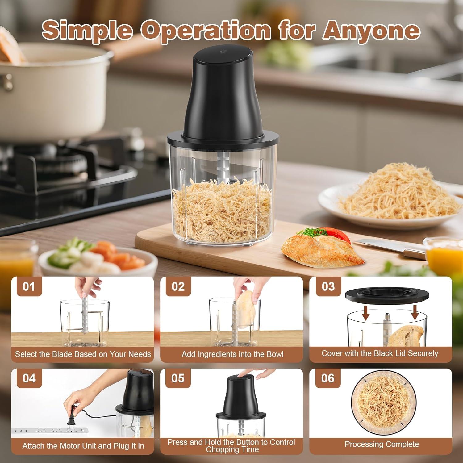 Desmenuzador de Pollo Eléctrico BlueFire 250W 1.5L BPA Free