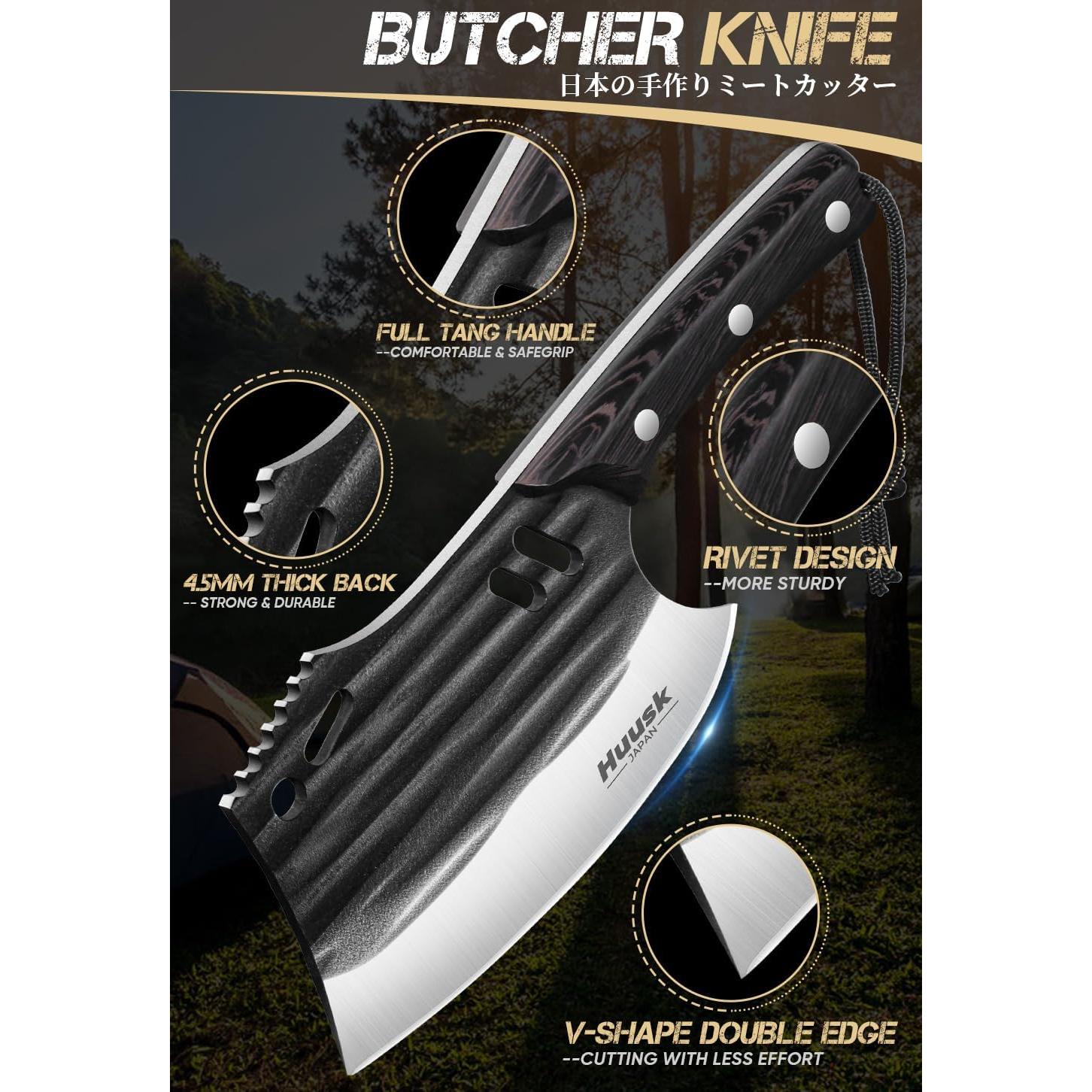 Cuchillo de Carnicero Huusk Forjado a Mano 16.26 cm Acero