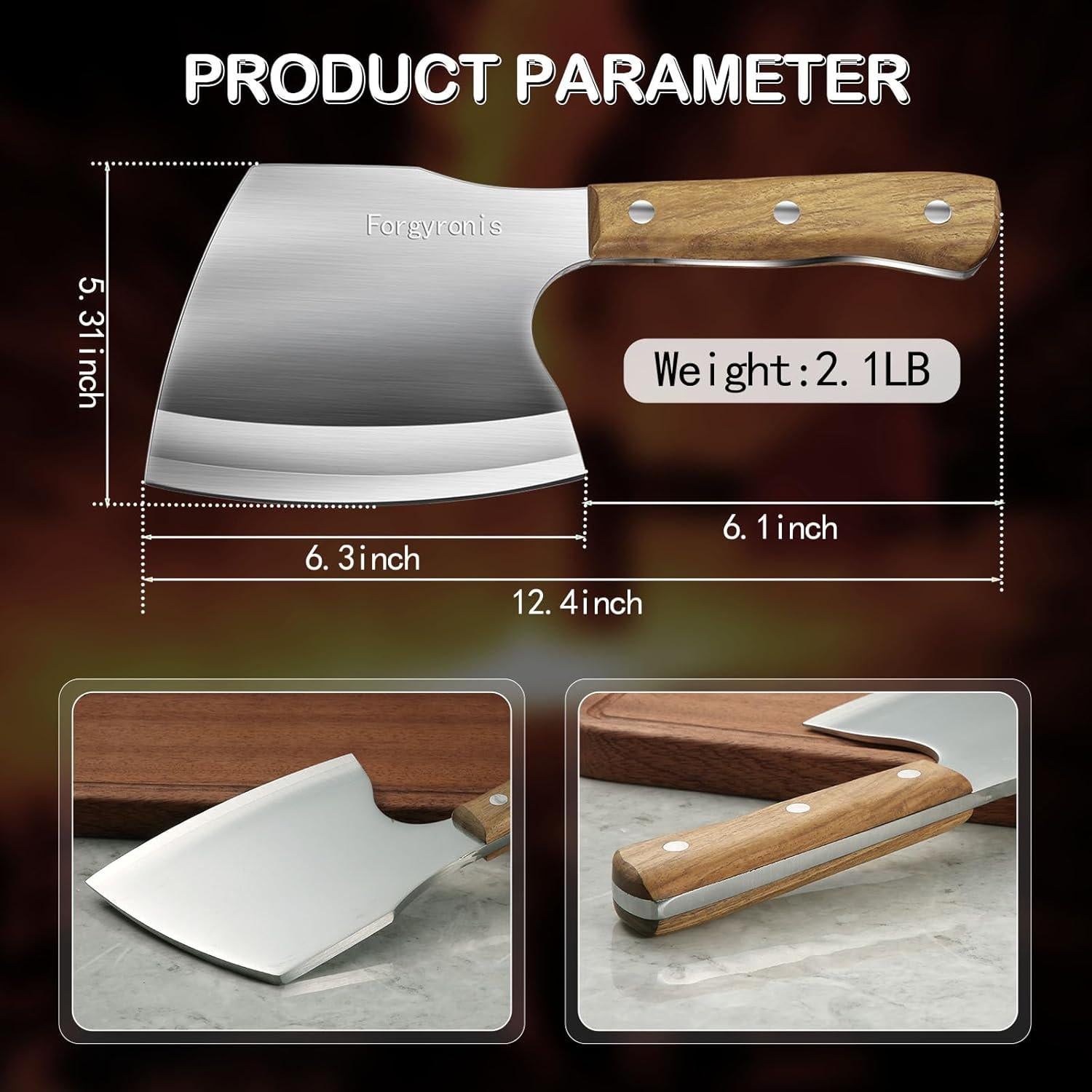 Cuchillo de Hacha para Carne Forgyronis 16 cm Acero Inoxidable