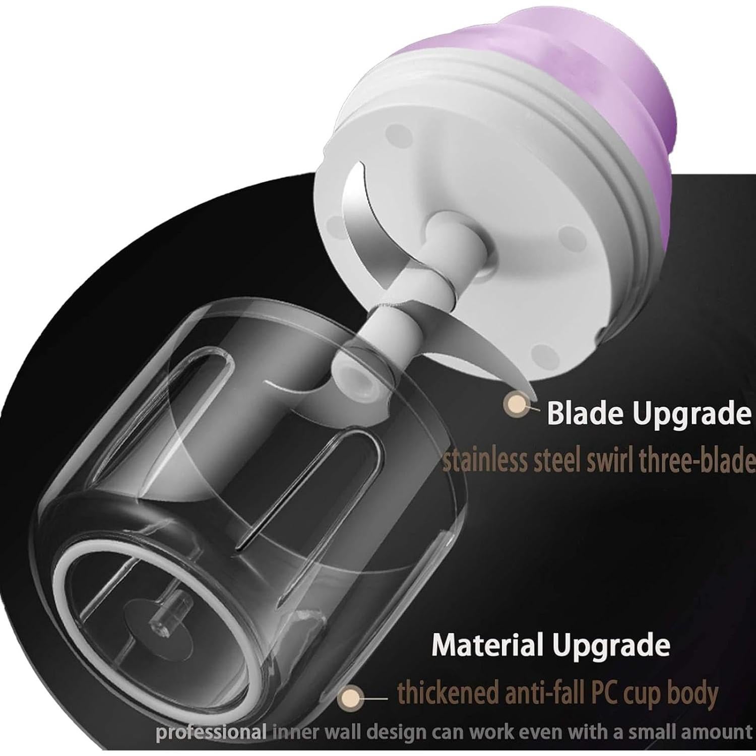 Picador de Ajo Eléctrico DIYOHFE 320ml Portátil Morado