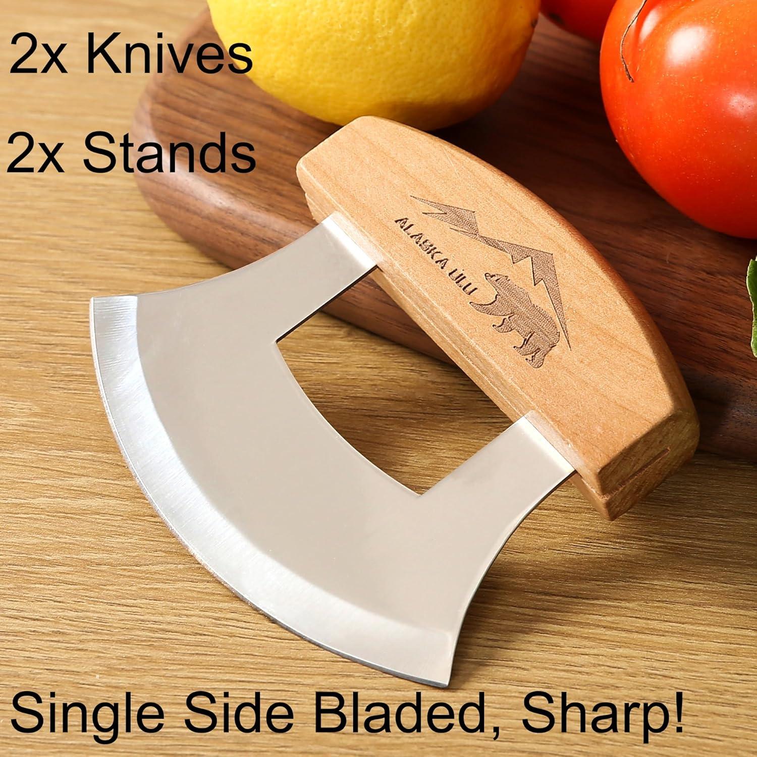 Cortador de Pizza Ulu WiuCYS con Soporte de Madera 12.7cm