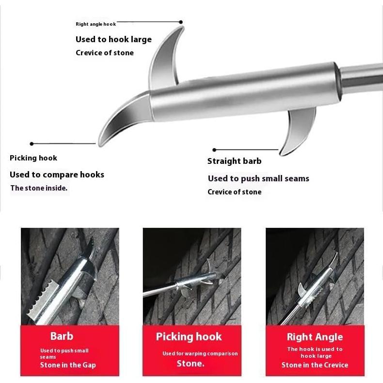 Kit de Eliminación de Piedras DeepCrush - 4 Herramientas de Neumáticos