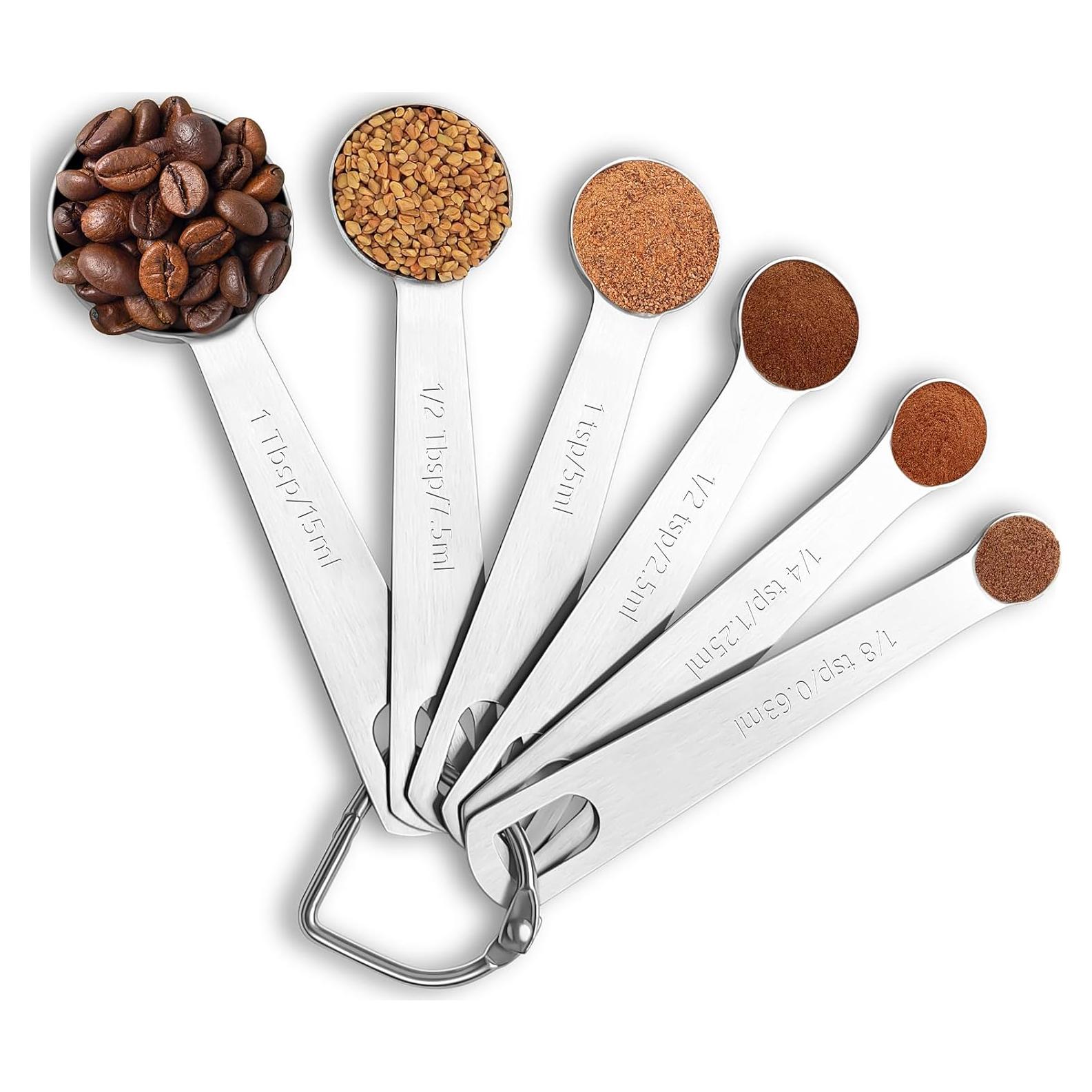 Juego de Cucharas Medidoras de Acero Inoxidable ALLTOP - 6 Piezas