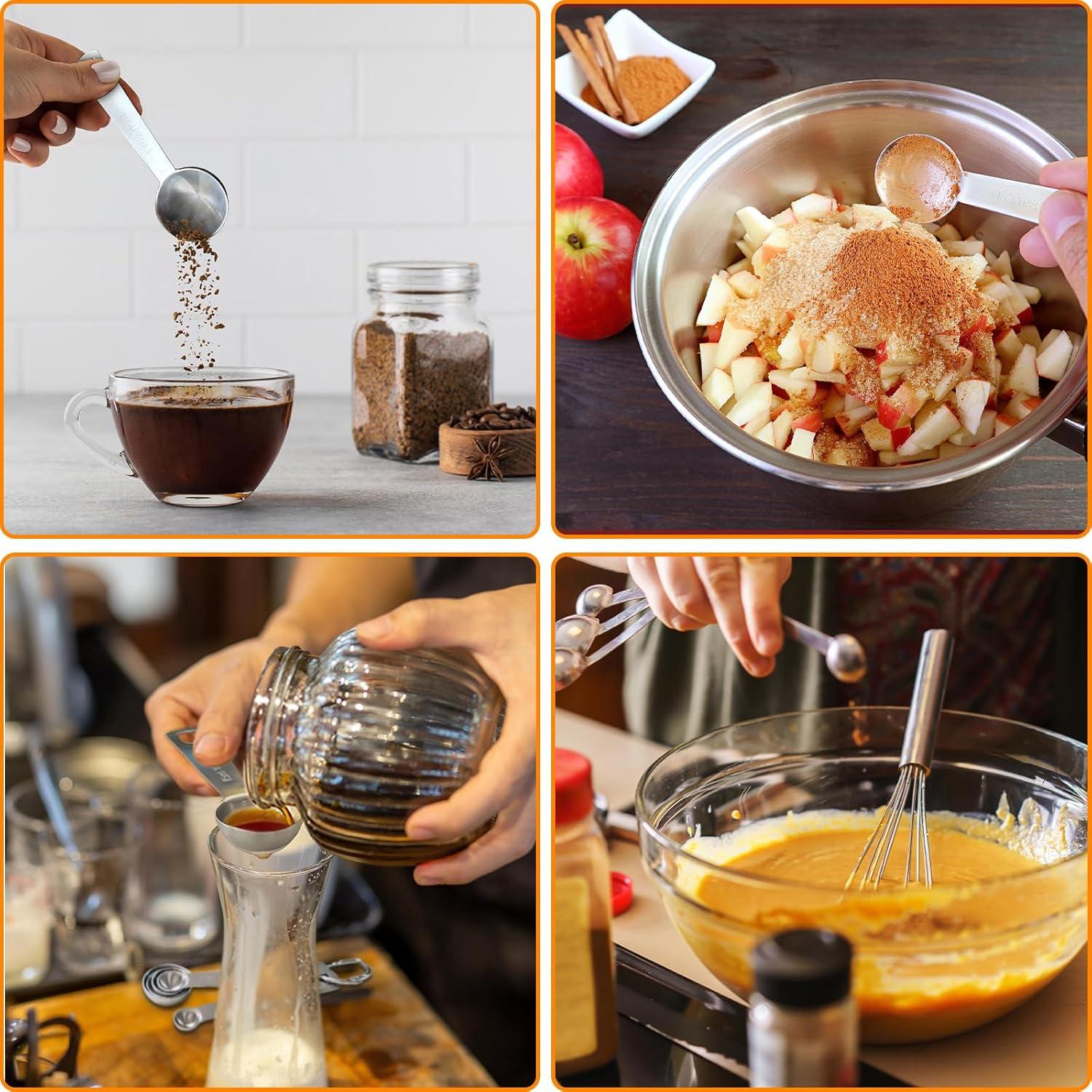 Juego de Cucharas Medidoras de Acero Inoxidable ALLTOP - 6 Piezas