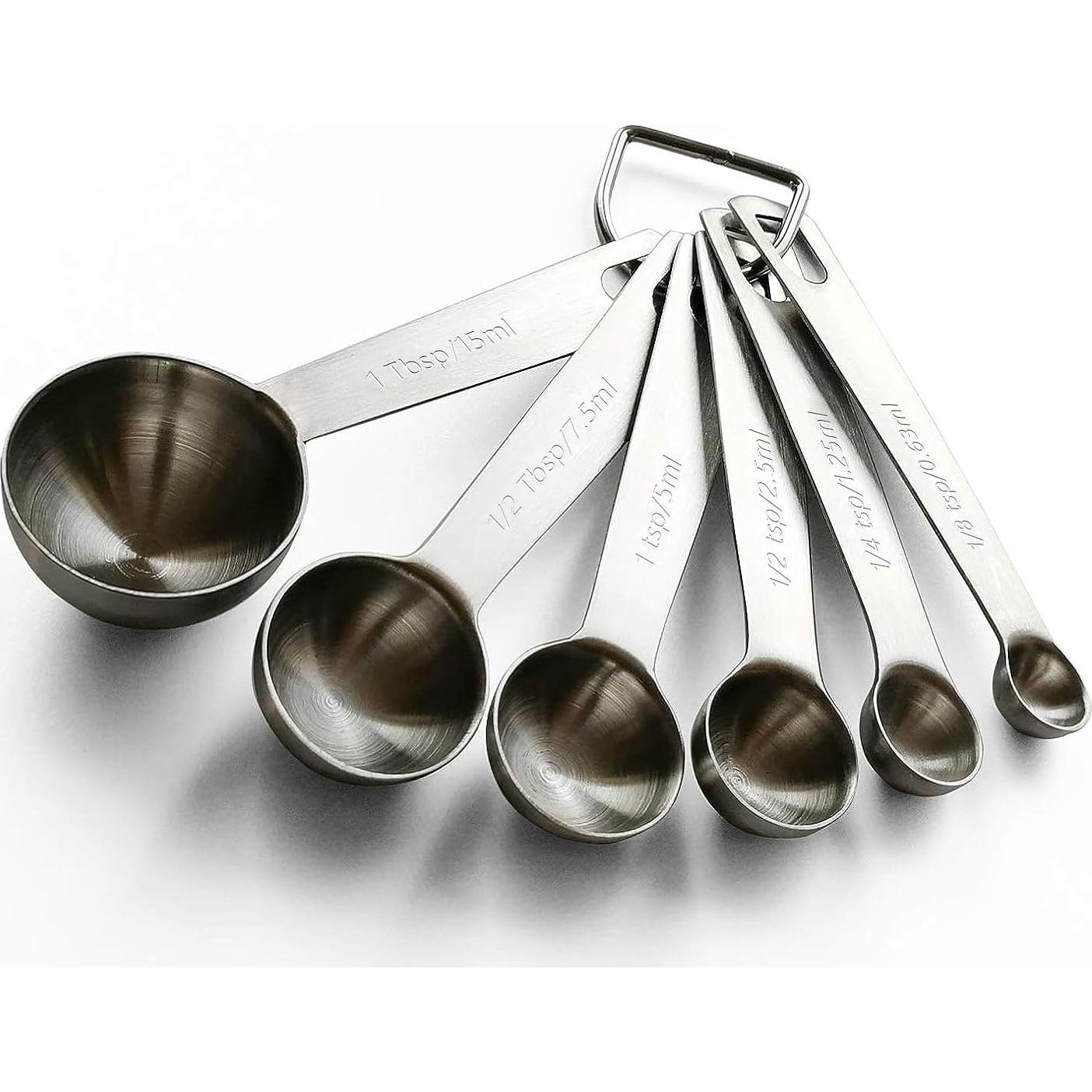 Juego de Cucharas Medidoras de Acero Inoxidable ALLTOP - 6 Piezas