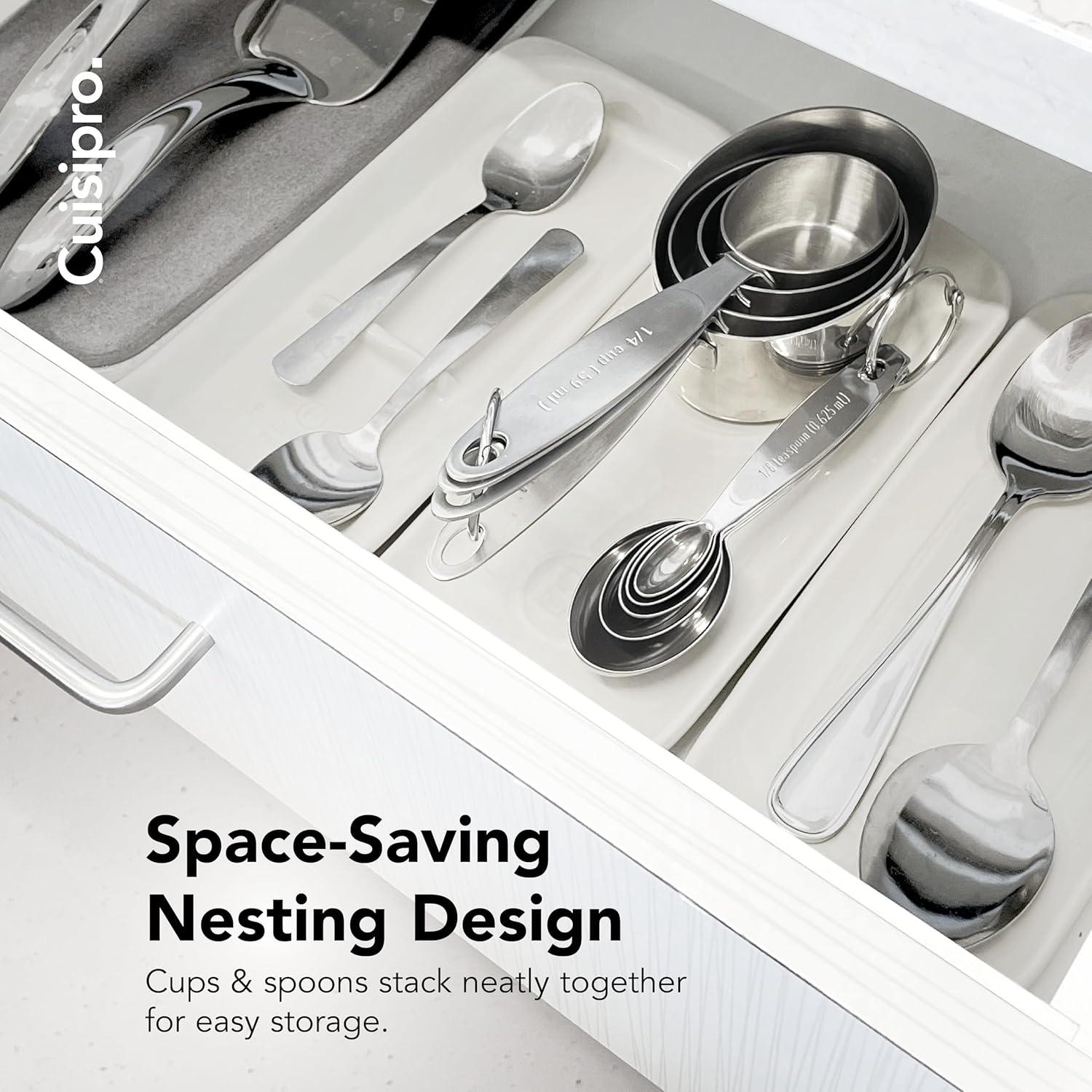 Juego de Tazas y Cucharas Medidoras Cuisipro Acero Inoxidable