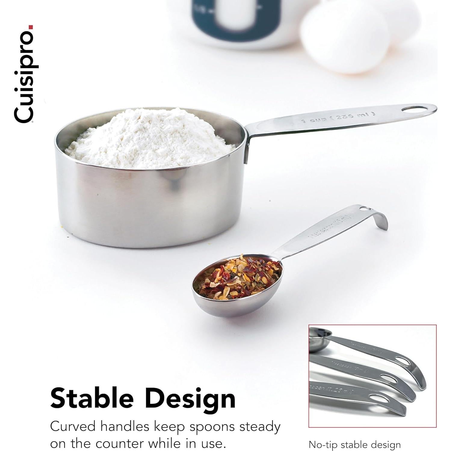 Juego de Tazas y Cucharas Medidoras Cuisipro Acero Inoxidable