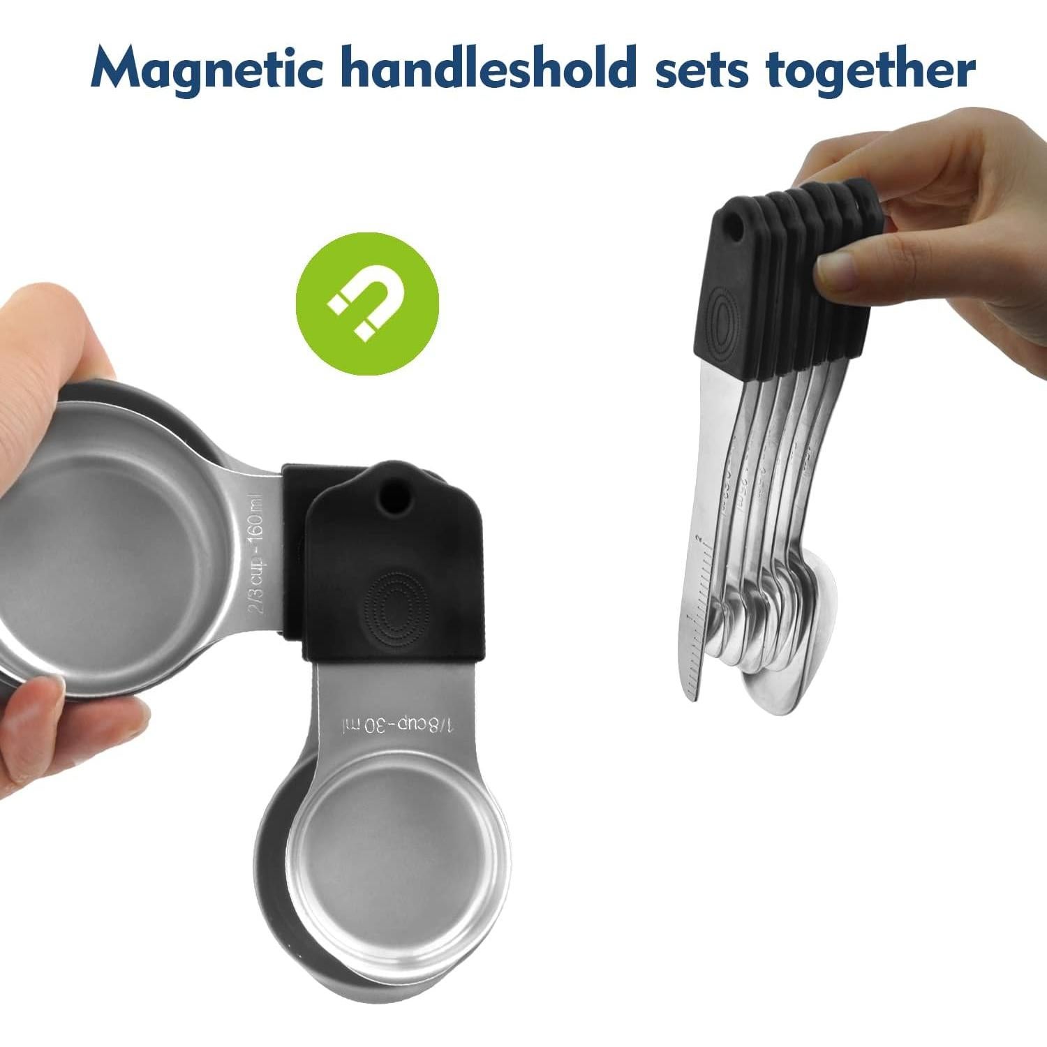 Juego de Tazas Medidoras Magnéticas WARMHEART 7 Piezas Acero Inoxidable 300 ml