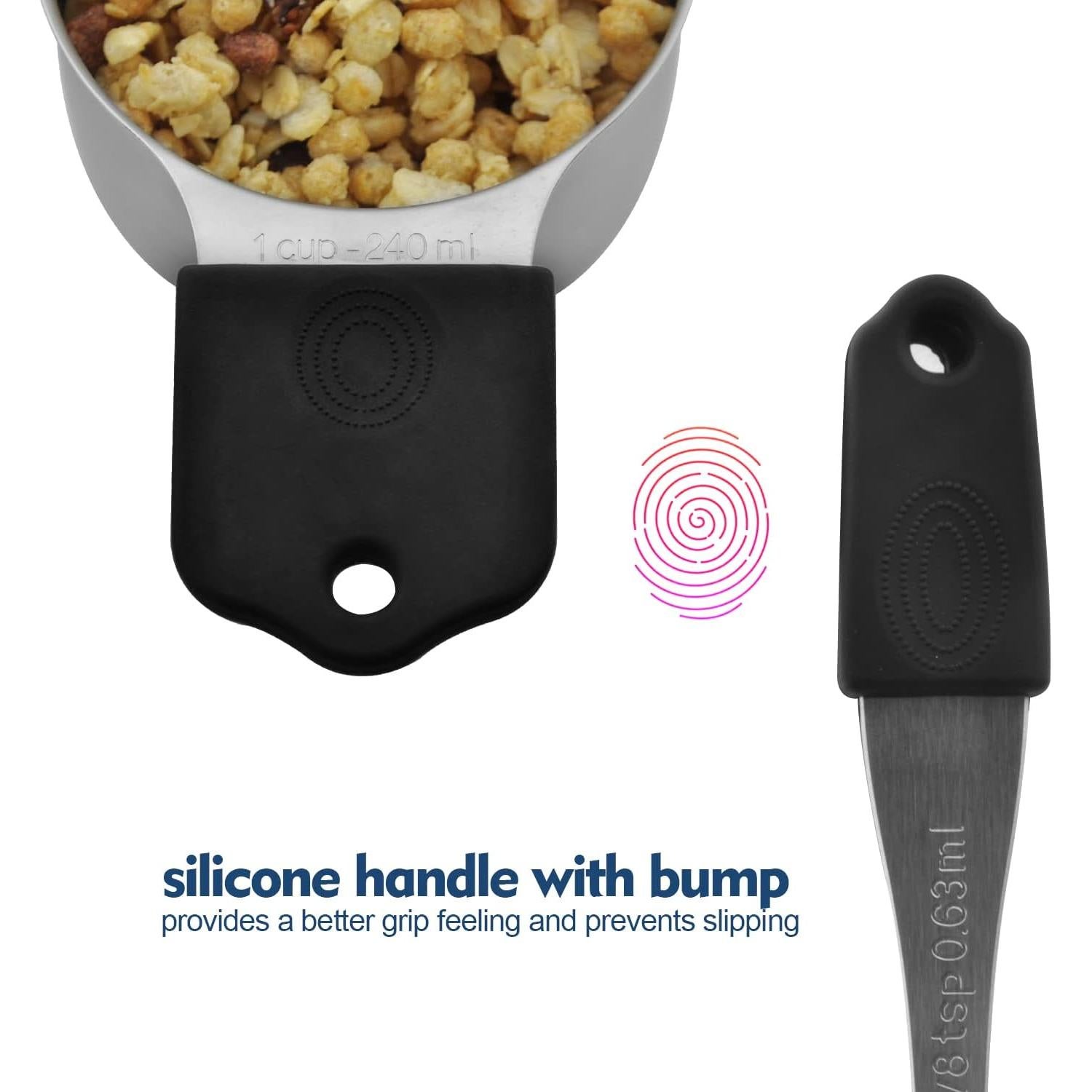 Juego de Tazas Medidoras Magnéticas WARMHEART 7 Piezas Acero Inoxidable 300 ml