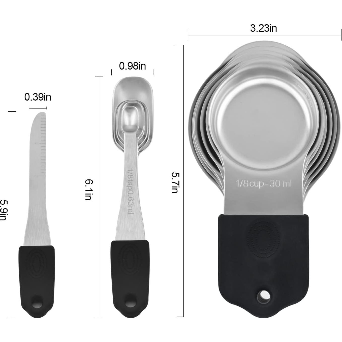 Juego de Tazas Medidoras Magnéticas WARMHEART 7 Piezas Acero Inoxidable 300 ml