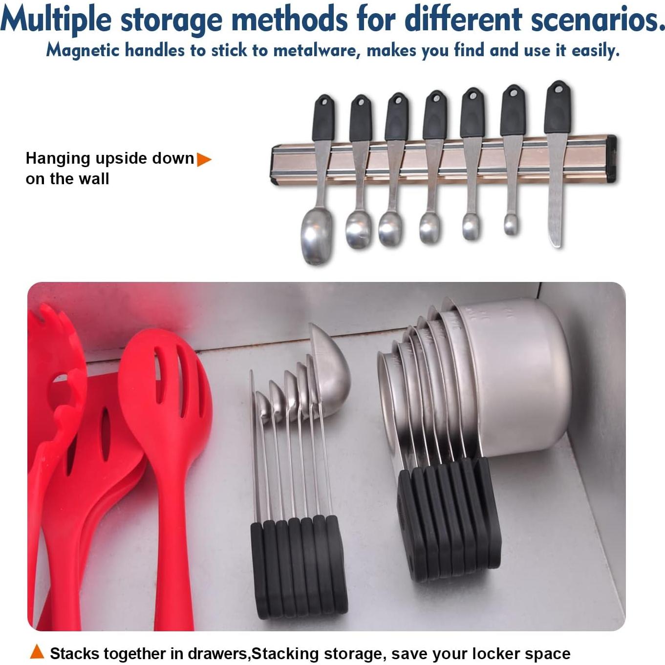 Juego de Tazas Medidoras Magnéticas WARMHEART 7 Piezas Acero Inoxidable 300 ml