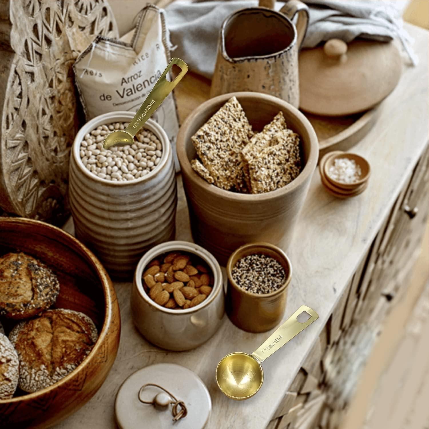 Juego de 6 Cucharas Medidoras Doradas Esie Houzie Acero Inoxidable