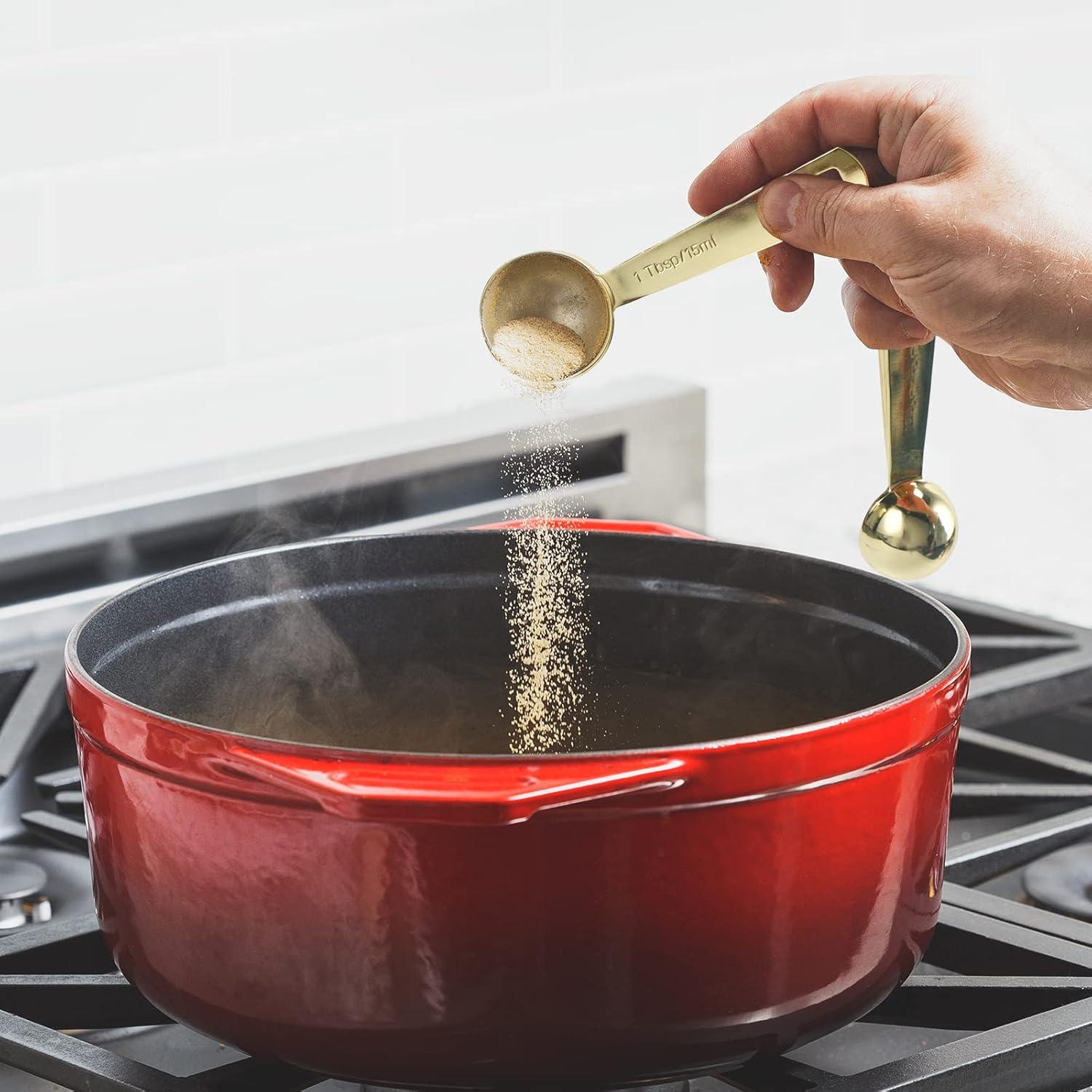 Juego de 6 Cucharas Medidoras Doradas Esie Houzie Acero Inoxidable