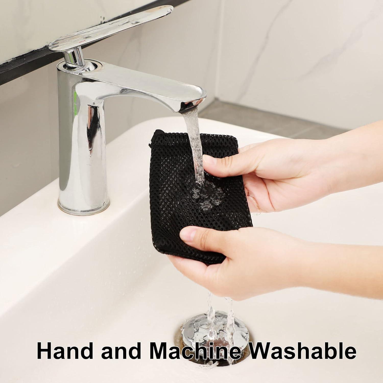 5 Bolsas de Malla de Nailon Tatoko con Cierre de Cordón 15x10cm