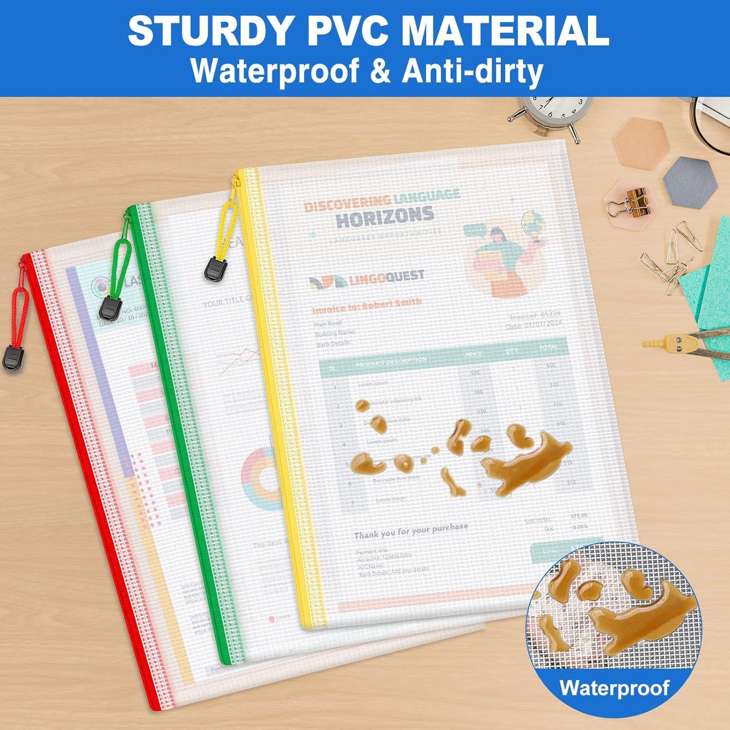 Jumlys 40 Bolsas de Malla con Cremallera A4 Impermeables