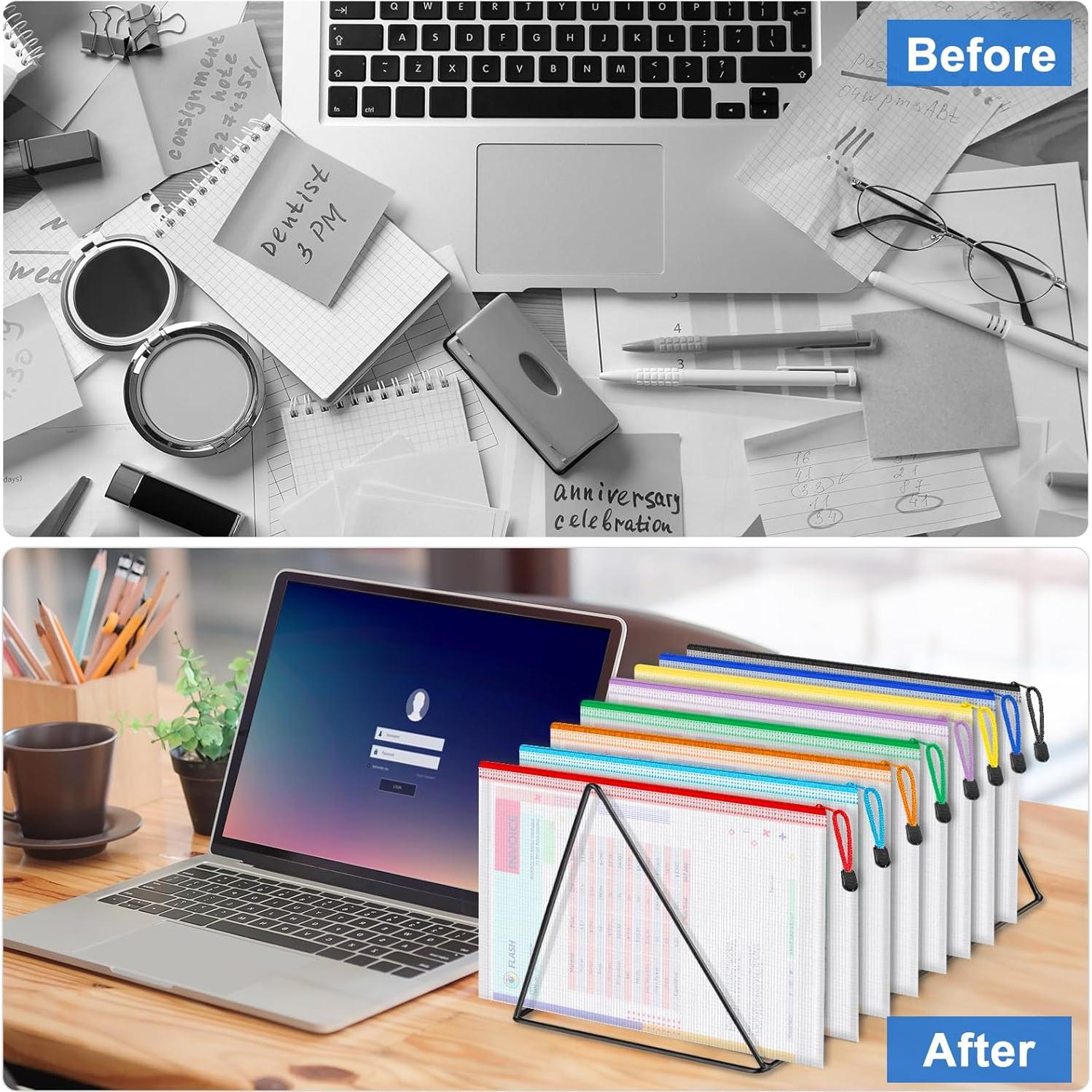 Jumlys 40 Bolsas de Malla con Cremallera A4 Impermeables