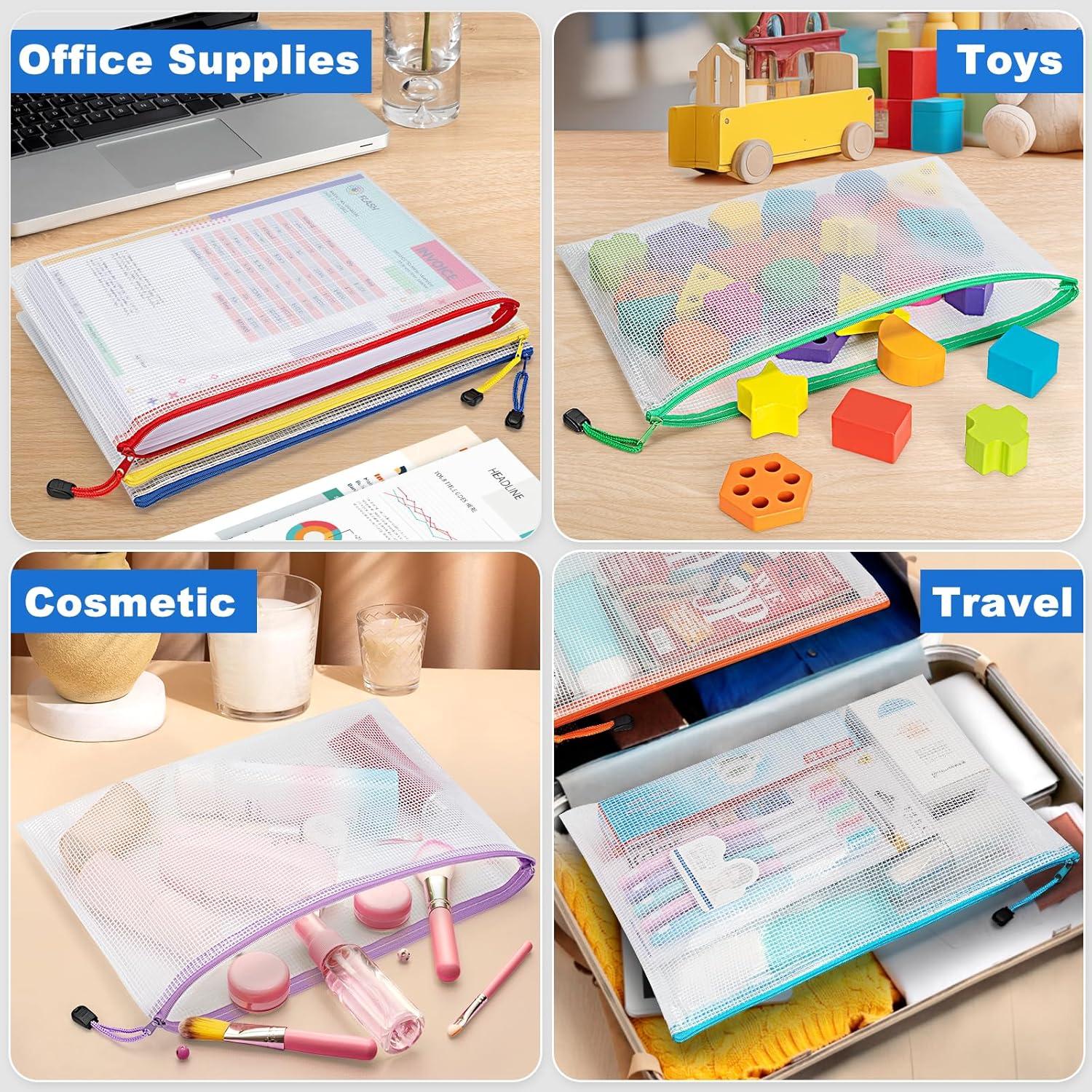 Jumlys 40 Bolsas de Malla con Cremallera A4 Impermeables