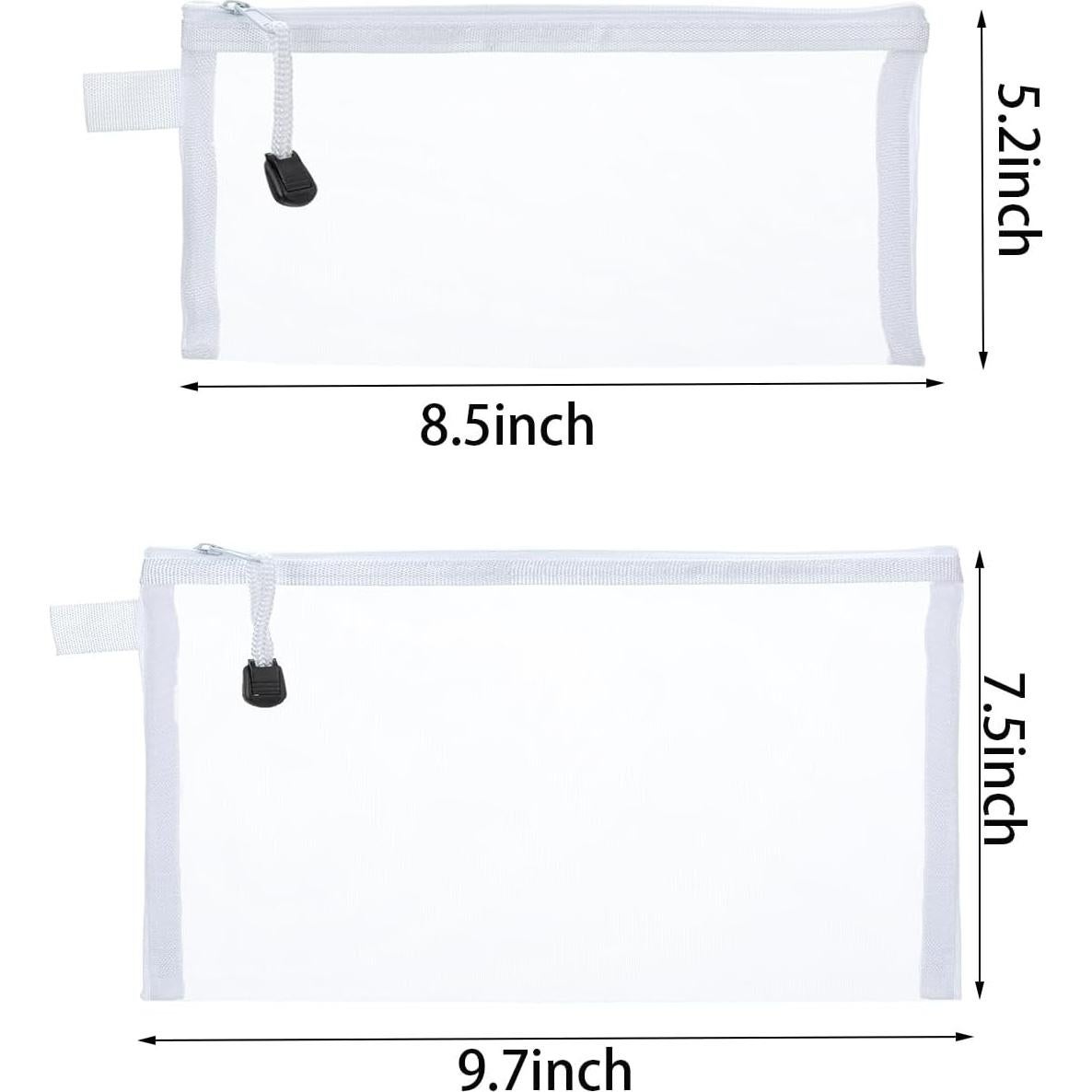 10 Bolsas de Malla con Cremallera OZY Nylon Blanco 24.4x19.1cm