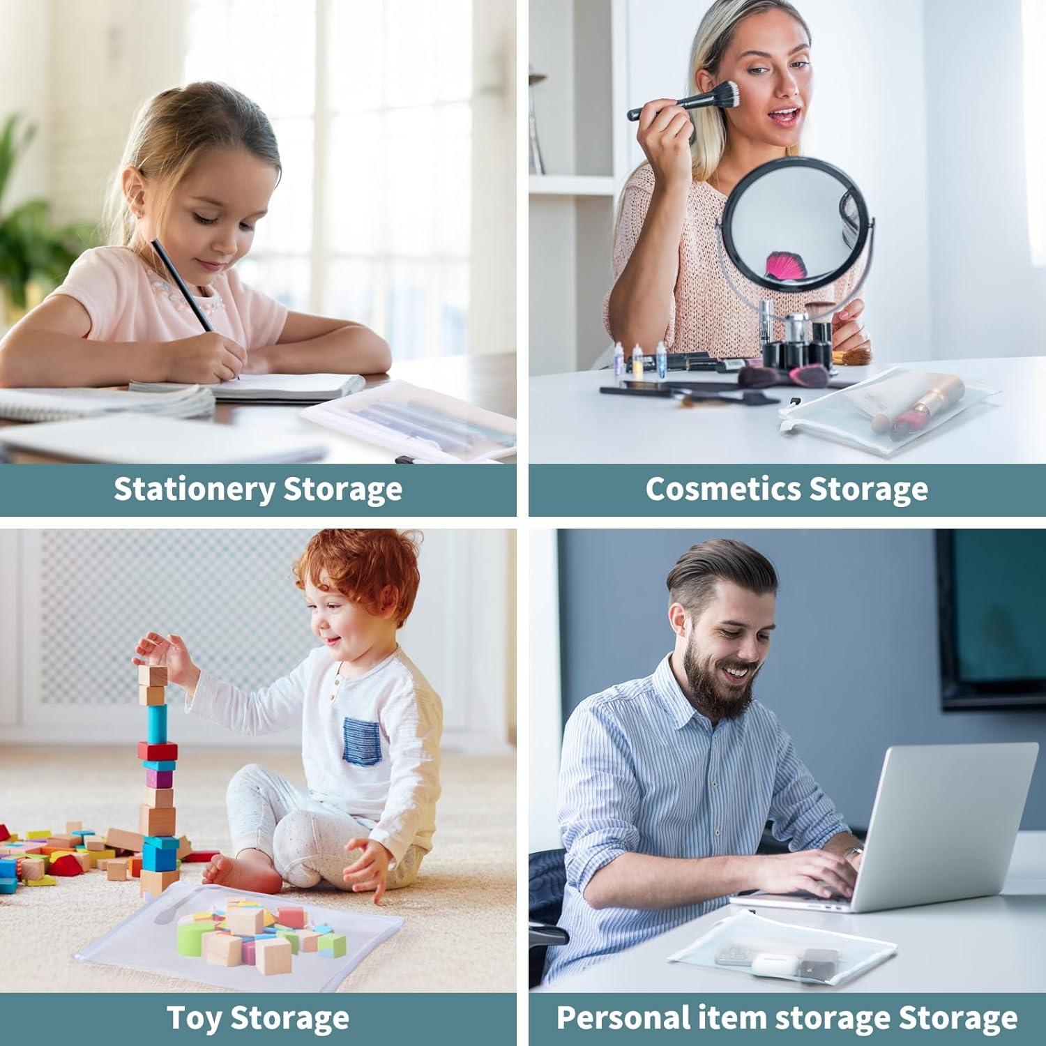 10 Bolsas de Malla con Cremallera OZY Nylon Blanco 24.4x19.1cm