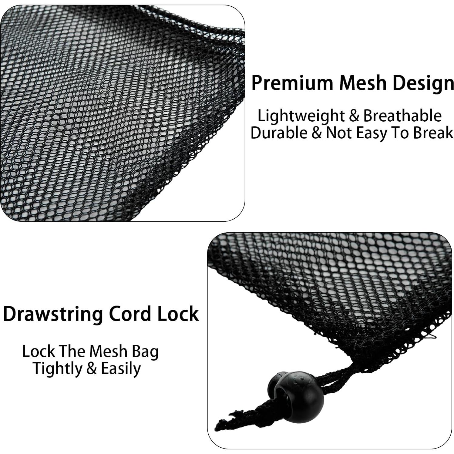 Paquete de 30 bolsas de malla negra 20x30 cm con cordón