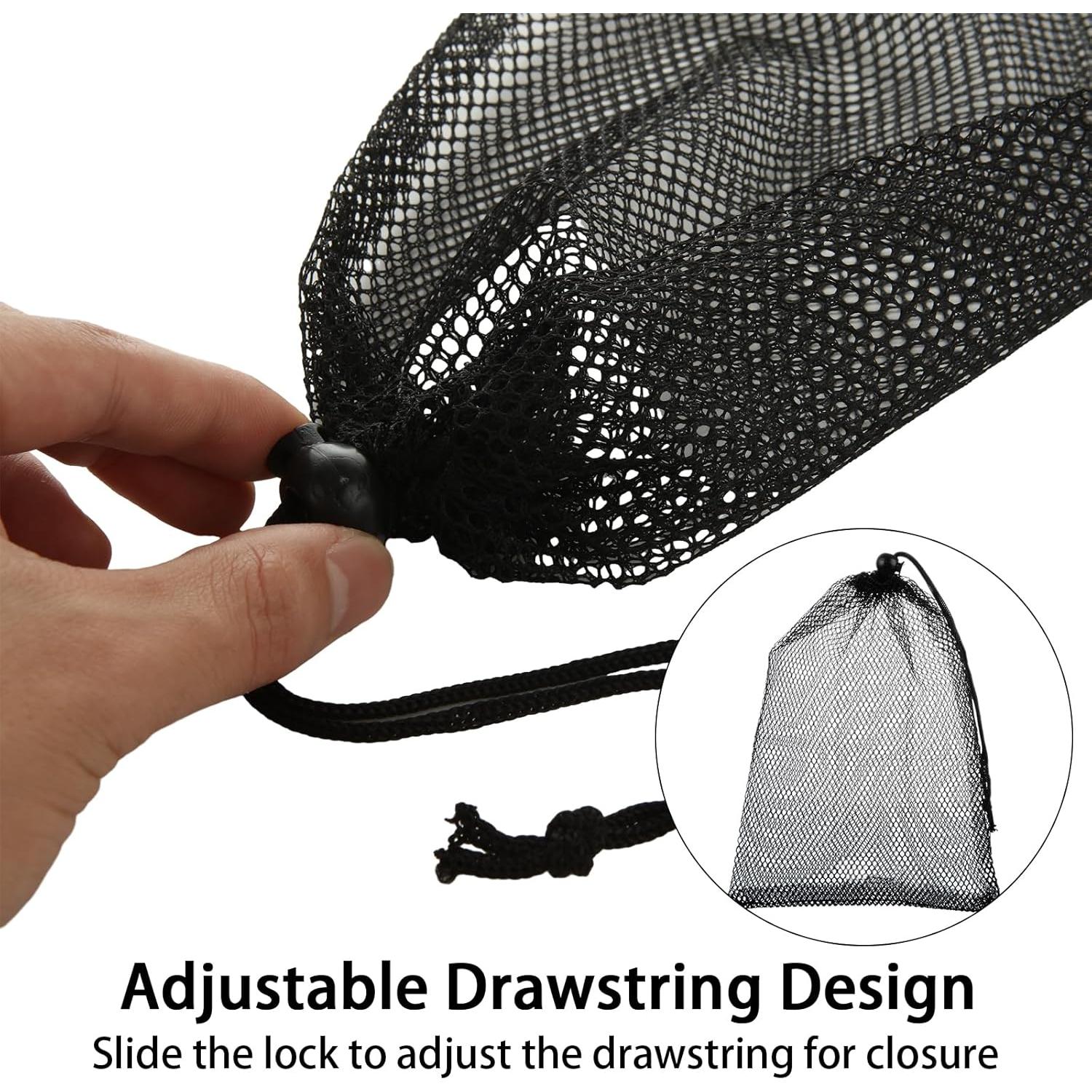 Paquete de 30 bolsas de malla negra 20x30 cm con cordón