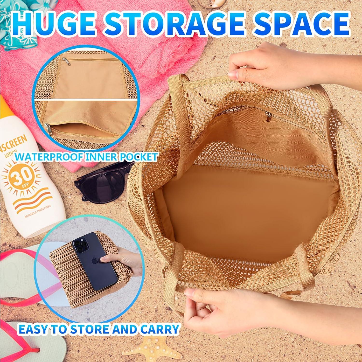 Bolsa de Playa Tibroni para Mujeres - Malla Impermeable 37x35cm