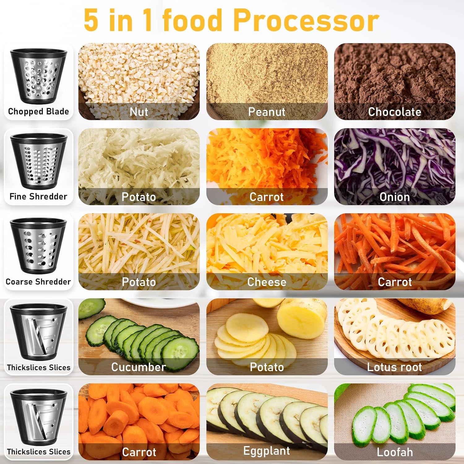 Rallador Eléctrico Homdox 5 en 1 150W para Verduras