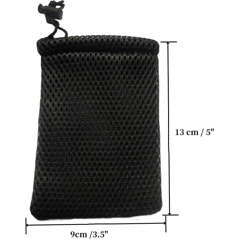 Bolsas de Malla de Nylon Negras con Cierre de Cordón 8 Pcs